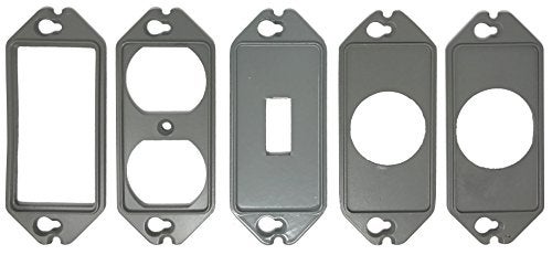 Sealproof 1-Gang Vertical Weatherproof Outdoor Metal Flat Outlet Cover, Single Gang Electrical Power Receptacle Protector, UL Listed, 4-in1, Gray - Image 3