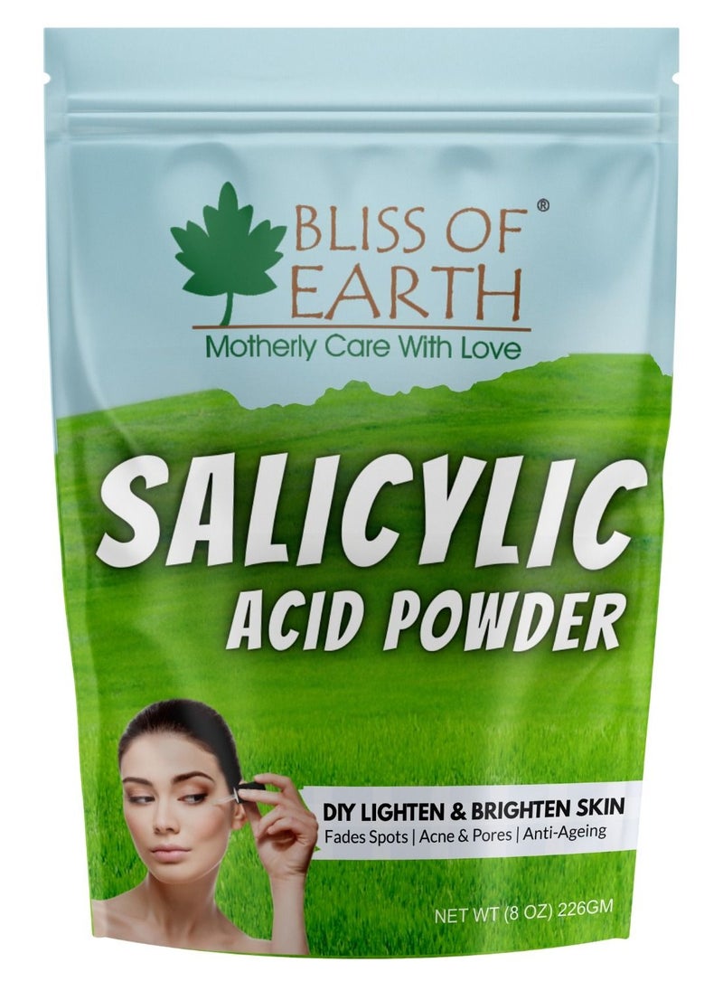 BLISS OF EARTH Salicylic Acid Powder Great for Making Skin Care Products Cleanser moisturizer anti aging serum Body Wash and DIY Products 226gm  - Image 1