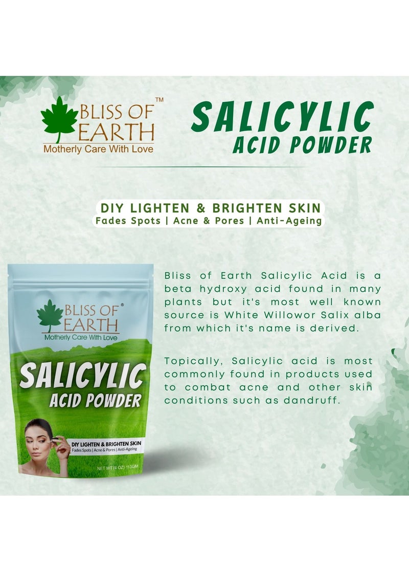 BLISS OF EARTH Salicylic Acid Powder Great for Making Skin Care Products Cleanser moisturizer anti aging serum Body Wash and DIY Products 226gm  - Image 4
