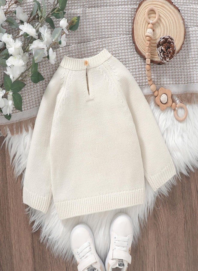 Neiwech Baby Knit Sweater Boys Girls Goose Pullover Sweatshirt Round Neck Long Sleeve Toddler Tops Warm Fall Winter Clothes White 12-18 Months - Image 3