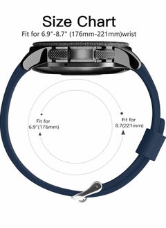 Y&D 22mm Silicone Strap Compatible With Samsung Galaxy Watch 46mm /Galaxy 3 45mm /Gear S3 Frontier/Classic, Soft Sport Wristband Replacement Straps For Men Women, Dark Blue  - Image 4