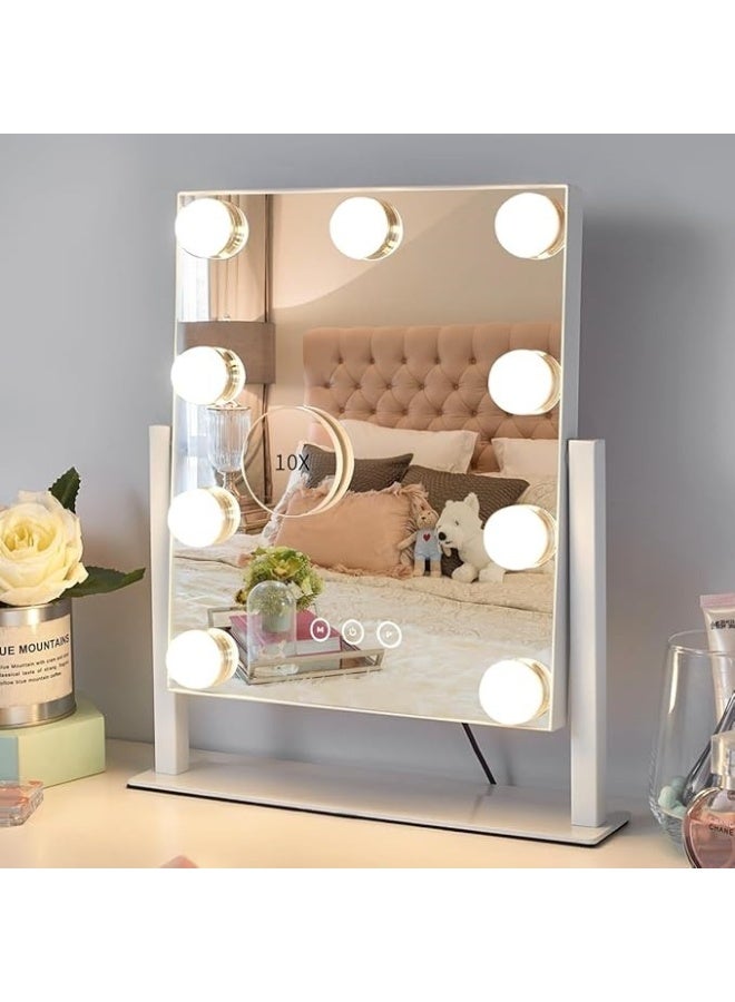 Aurrako LED Make Up Vanity Mirror with Lights Hollywood Vanity Mirror with 3 Colors Lighting Modes, Touch Control, 360°Ratation, Dimmable 9 LED Bulbs Lighted Makeup Mirror for Dressing Room & Bedroom for Dressing Room & Bedroom - Image 5