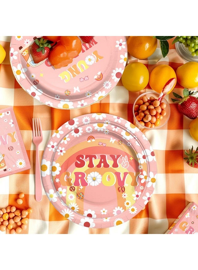 Hombae Young Wild And Three Party Supplies Tableware Set, Young Wild And Three Party Decorations, 3Rd Birthday Decorations Girl, Hippie Boho Theme Plates Napkins Forks Serves For 24 Guests - Image 3
