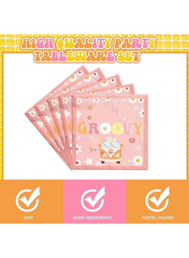 Hombae Young Wild And Three Party Supplies Tableware Set, Young Wild And Three Party Decorations, 3Rd Birthday Decorations Girl, Hippie Boho Theme Plates Napkins Forks Serves For 24 Guests - Image 2