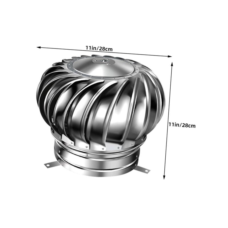 Stainless Steel Non Powered Roof Vent Turbine for Attic Airflow Easy Installation - Image 3
