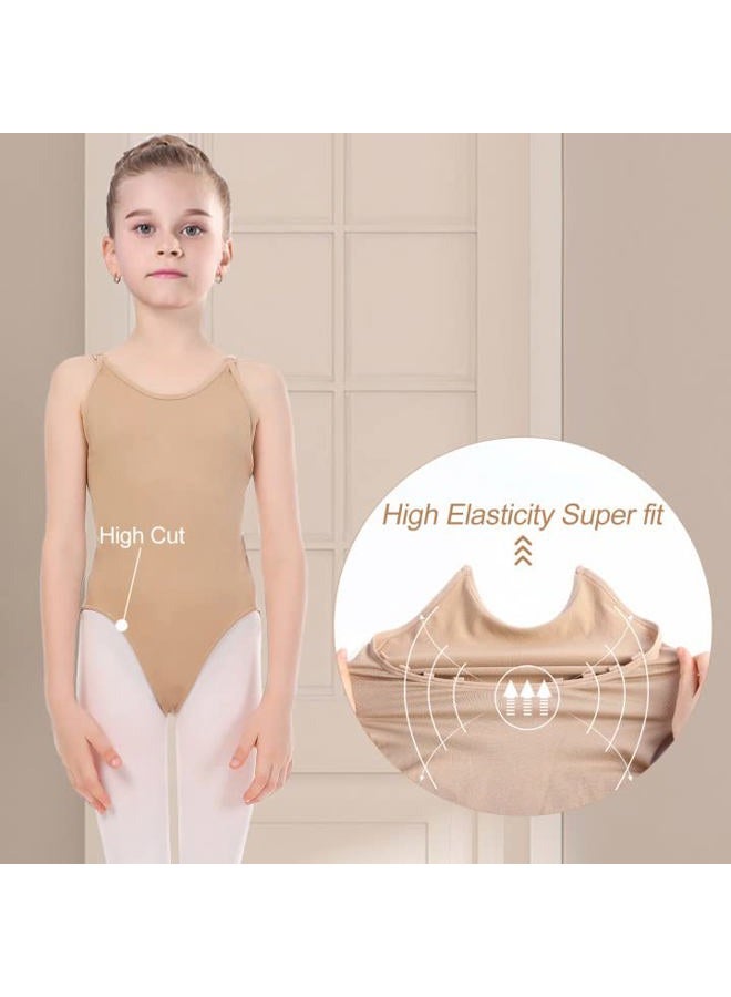 iMucci Girls' Professional Seamless Nude Camisole Leotard - Undergart Dance Clothing for Ballet Dance Child M/I for 6-10 Years Nude Camisole Leotard - Image 2