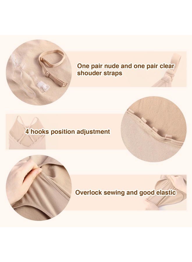 iMucci Girls' Professional Seamless Nude Camisole Leotard - Undergart Dance Clothing for Ballet Dance Child M/I for 6-10 Years Nude Camisole Leotard - Image 4