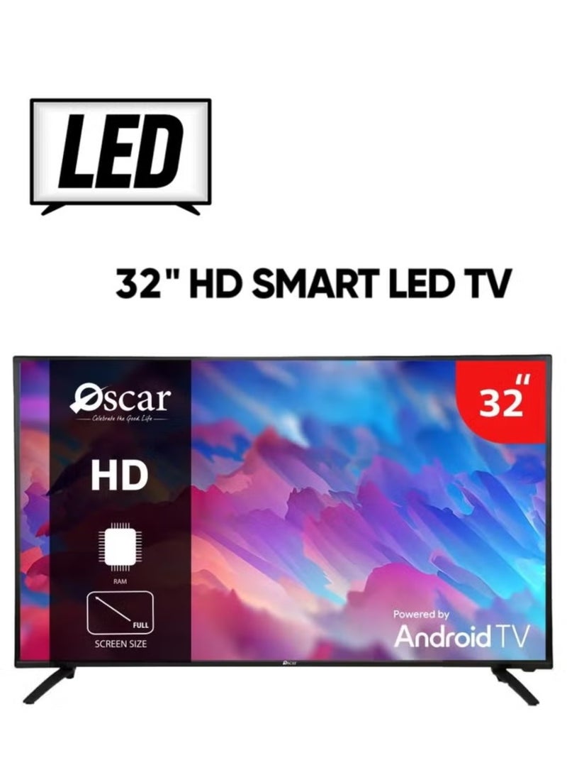 Oscar 32 Inch HD Smart LED TV With Remote Control, HDMI And USB Ports, Head Phone Jack, PC Audio In ,Wi-Fi, Android 14.0 OS45S32HDSS - Image 1