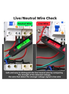 Generic Digital Multimeter Pen for Voltage Testing,  3-Results Display Pocket Smart Ohmmeter Smart Ohmmeter with Continuity Check V-Alert Live Voltage Testing Pen Voltage Tester with Back Probe Pins  - Image 2