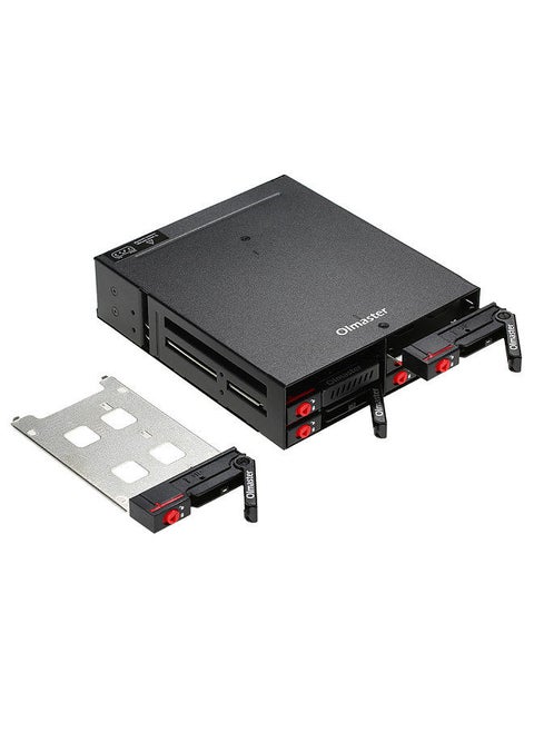 6 Bays Mobile Backplane Support 2.5'' SATA HDD SSD Hard Drive with Cooling Fan Locker Hot-swap 6Gbps Transmission for PC 5.25’’ Drive Bay