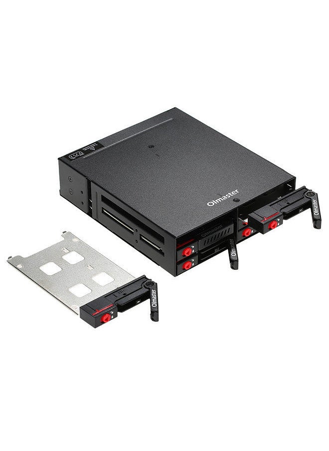 oimaster - 6 Bays Mobile Backplane Support 2.5'' SATA HDD SSD Hard Drive with Cooling Fan Locker Hot-swap 6Gbps Transmission for PC 5.25’’ Drive Bay - Image 1