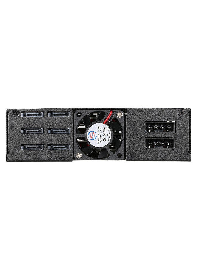 oimaster - 6 Bays Mobile Backplane Support 2.5'' SATA HDD SSD Hard Drive with Cooling Fan Locker Hot-swap 6Gbps Transmission for PC 5.25’’ Drive Bay - Image 1