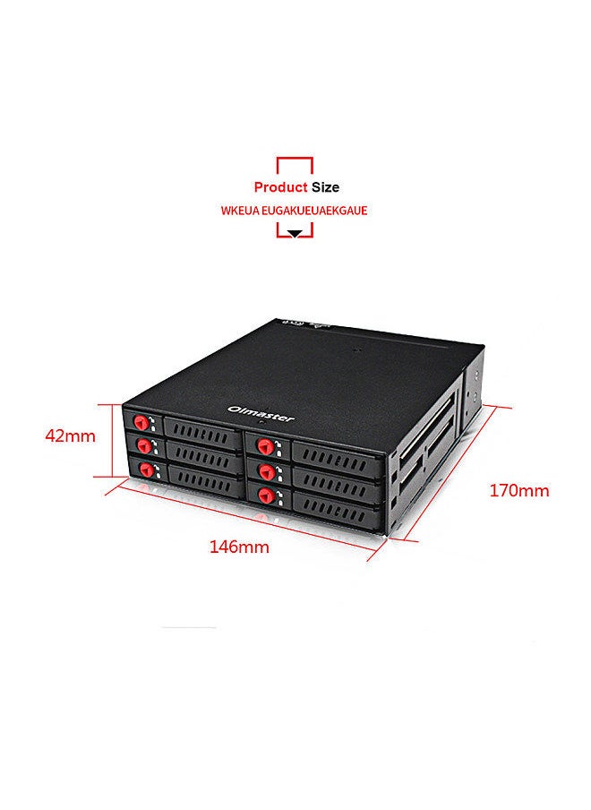oimaster - 6 Bays Mobile Backplane Support 2.5'' SATA HDD SSD Hard Drive with Cooling Fan Locker Hot-swap 6Gbps Transmission for PC 5.25’’ Drive Bay - Image 1