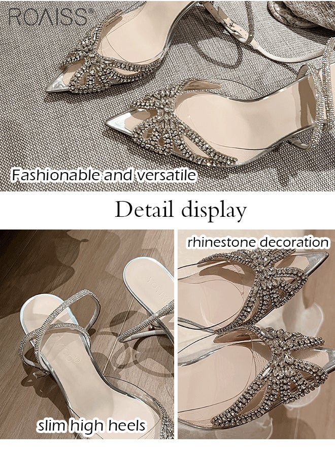 Fashionable Rhinestone Pointed Toe Sandals For Women'S Daily Commuting Banquet Pvc Bow Shape Decorative Adjustable Stiletto Heel Strap Sandals - pzsku/Z7EC22B8BDC96012EA041Z/45/_/1709026897/52316c44-fbf1-49f4-9acc-938df34280b8