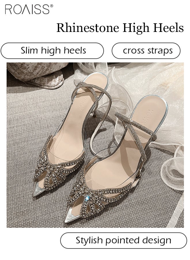 Fashionable Rhinestone Pointed Toe Sandals For Women'S Daily Commuting Banquet Pvc Bow Shape Decorative Adjustable Stiletto Heel Strap Sandals - pzsku/Z7EC22B8BDC96012EA041Z/45/_/1709026898/6bb1ae8d-534e-4ab5-bf73-bd02ae864d6e