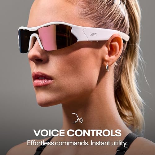 Reebok Flash Smart Audio Sunglasses, Berry Mirror Polarized Lens, Unisex, HiFi Bluetooth Sport Glasses with UV Protection - Powered by Lucyd - Image 5