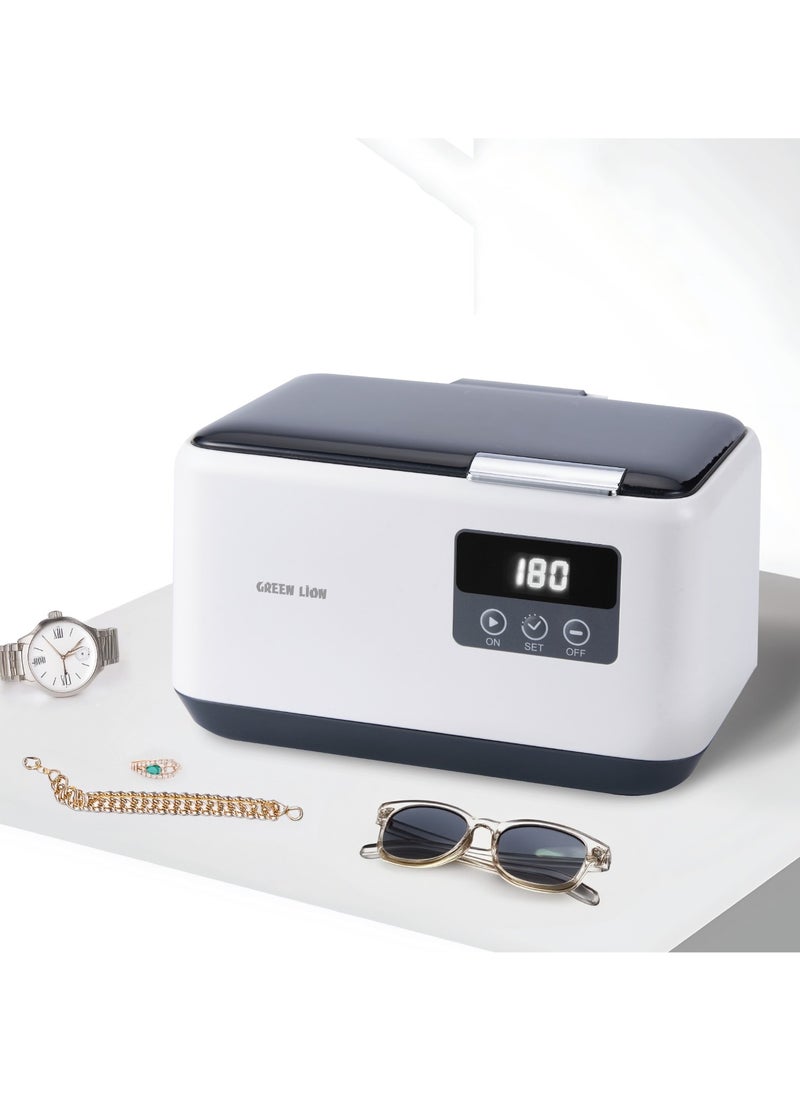 GREEN LION 50W Ultrasonic Cleaner / 5 Preset Timing / Digital Display / Inner Lighting / Cleaning Tray / Low Noise - White  - Image 3