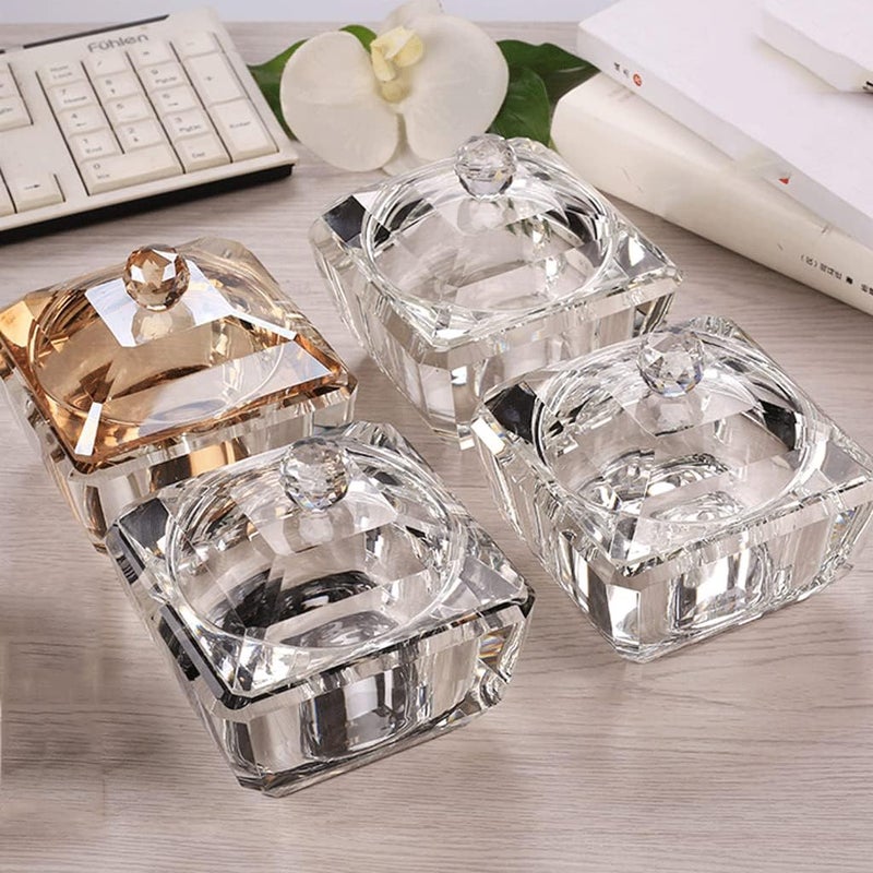 Crystal glass ashtray with lid ashtray Cigar Ash Tray Container Outdoor ashtrays indoor -flying ash ashtray Practical(Quadrangular a) - Image 5