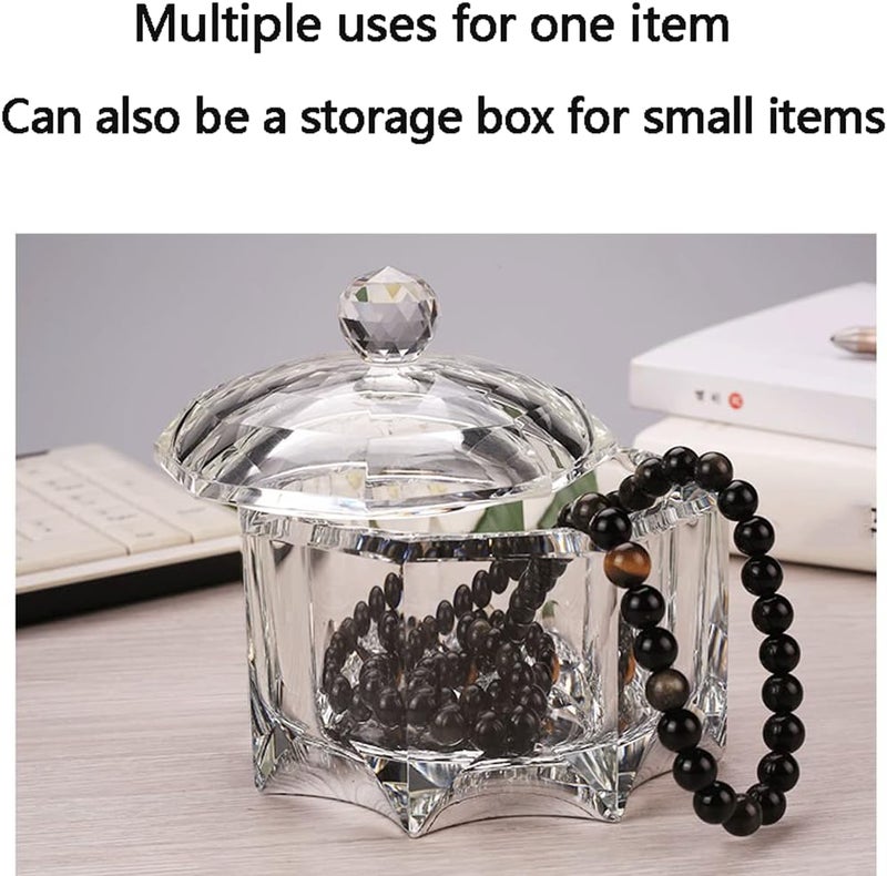 Crystal glass ashtray with lid ashtray Cigar Ash Tray Container Outdoor ashtrays indoor -flying ash ashtray Practical(Quadrangular a) - Image 4