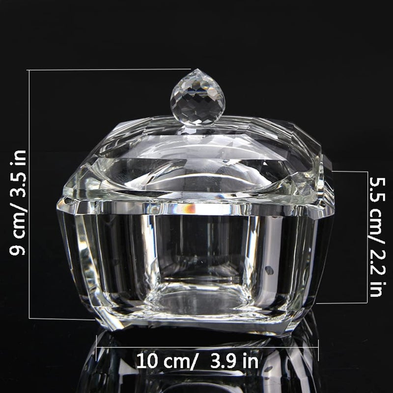 Crystal glass ashtray with lid ashtray Cigar Ash Tray Container Outdoor ashtrays indoor -flying ash ashtray Practical(Quadrangular a) - Image 2
