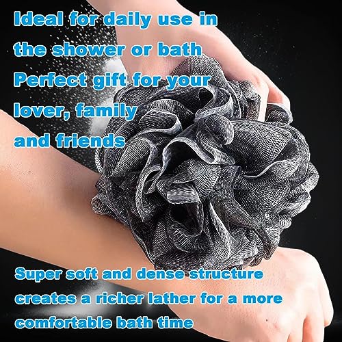 GXBTOPGO Black Bath Shower Loofah Exfoliating Body Back Scrubber Sponge for Women Men 60g (1 Pack) - Image 5