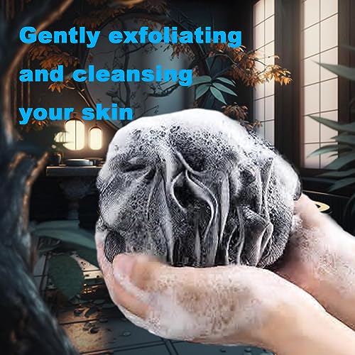 GXBTOPGO Black Bath Shower Loofah Exfoliating Body Back Scrubber Sponge for Women Men 60g (1 Pack) - Image 4