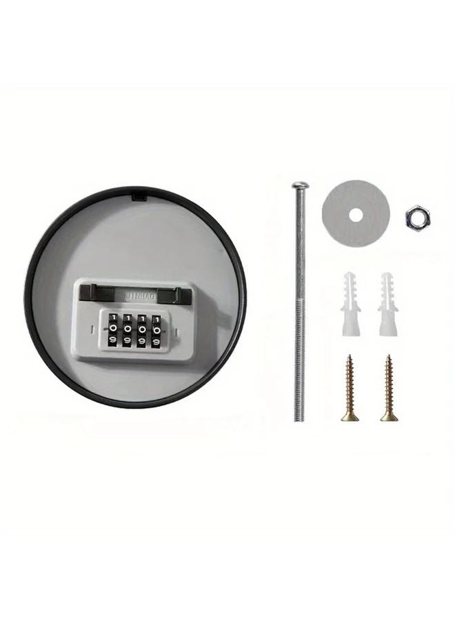 Gray Wall Mounted Combination Lock Box Hidden Key Storage Secure Code Organizer - Image 1