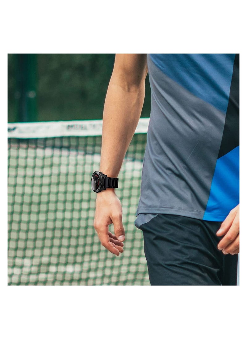 SYOSI - Watch Band for Garmin Fenix 7X 6X 5X Plus 26mm Titanium Metal Quick Release Easy Fit Watch Bands with Double Button Clasp for Garmin Fenix 7X 6X Pro 5X 5X Plus Smartwatch - Image 1