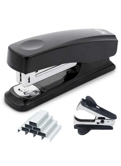 Desktop Stapler Basic Stapler With 25 Sheet Capacity, Two Binding Modes, Portable Stapler With 1000 Staples And Remover, Durable Staplers For Office School Home (Black)