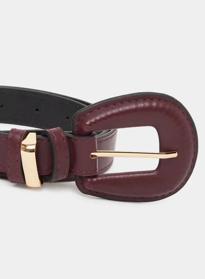 ستايلي Burgundy Slim Belt