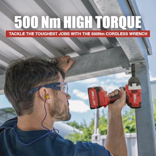 IBELL BW20-50, 20V, 1/2" Box End Brushless Cordless Impact Wrench Kit, 500Nm Max Torque, 2200 RPM, 3200 IPM, 4.0Ah Battery, Impact Sockets, Fast Charger & BMC Box. - Image 3