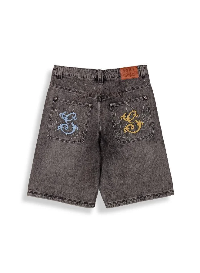Grimey Chief Watcher Baggy Denim Shorts