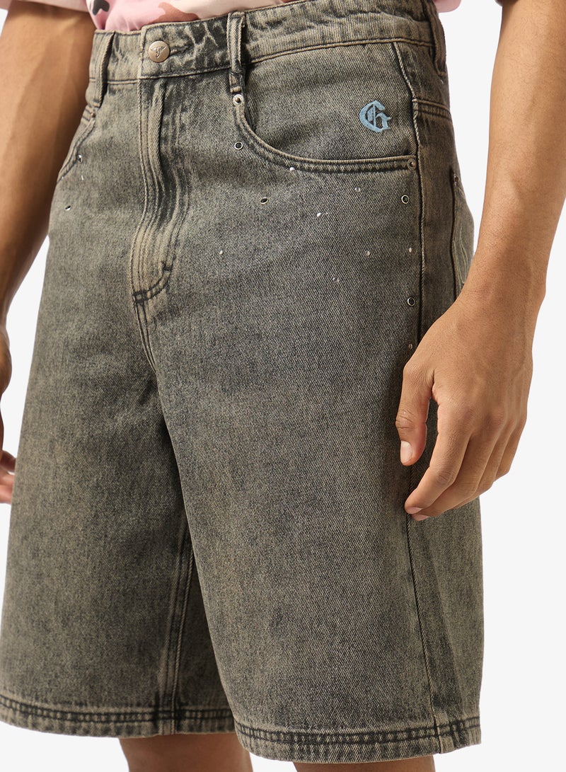 Grimey Chief Watcher Baggy Denim Shorts - Image 4