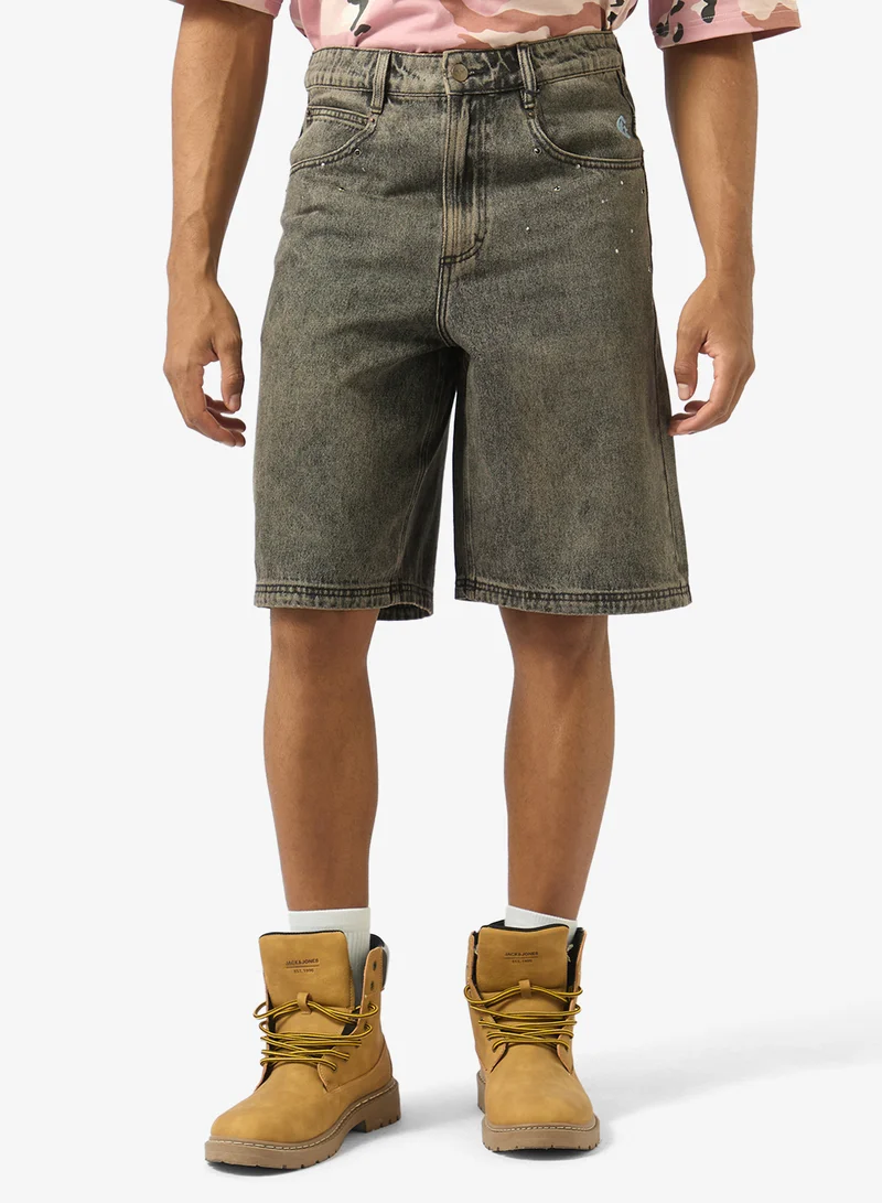 Grimey Chief Watcher Baggy Denim Shorts