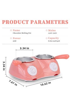 Generic Electric Chocolate Melting Pot Gift Set Chocolates Candy Making Or Cheese Fondue Fountain Kit W/7 Free Accessories Including Molds Trays Dipping Forks u0026 Recipe Book(Pink)  - Image 2