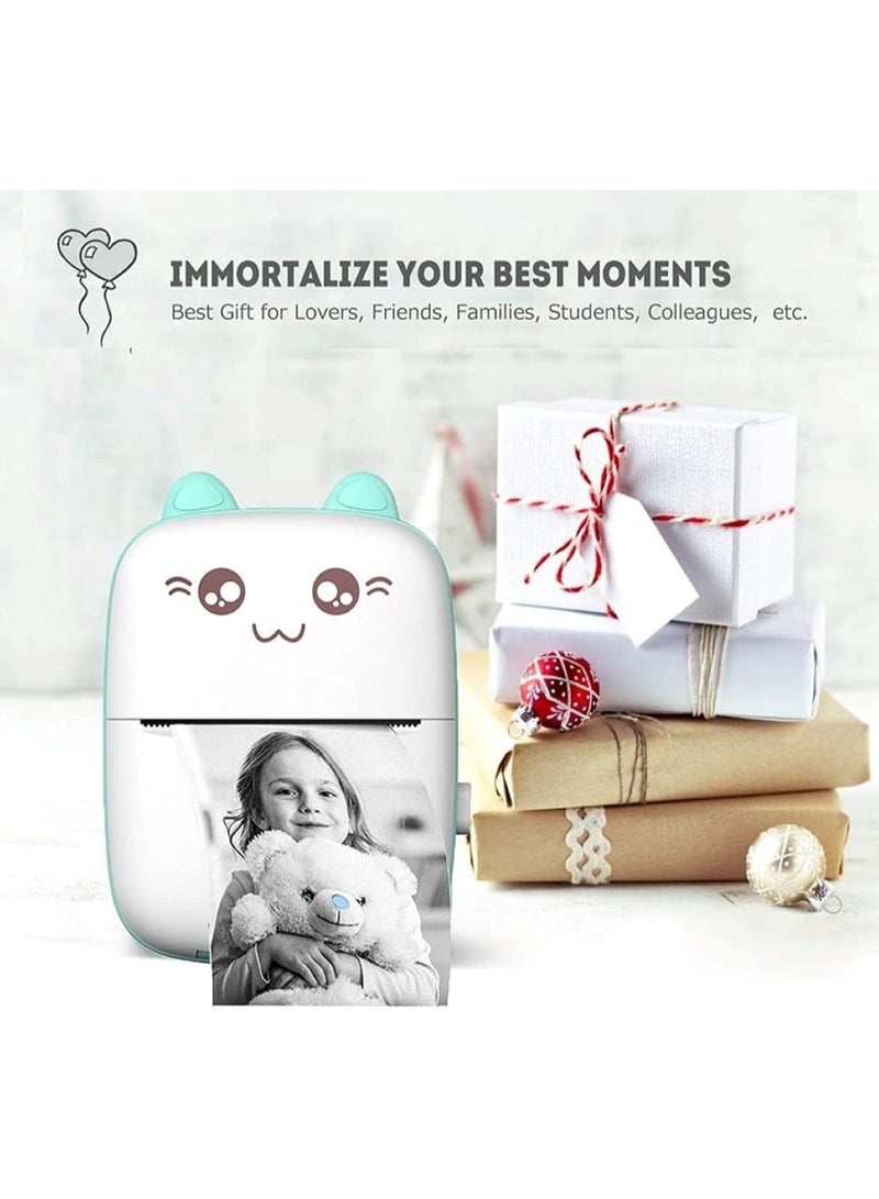 Cute Portable Thermal Mini Printer Wireless & Compact Blue - Image 2