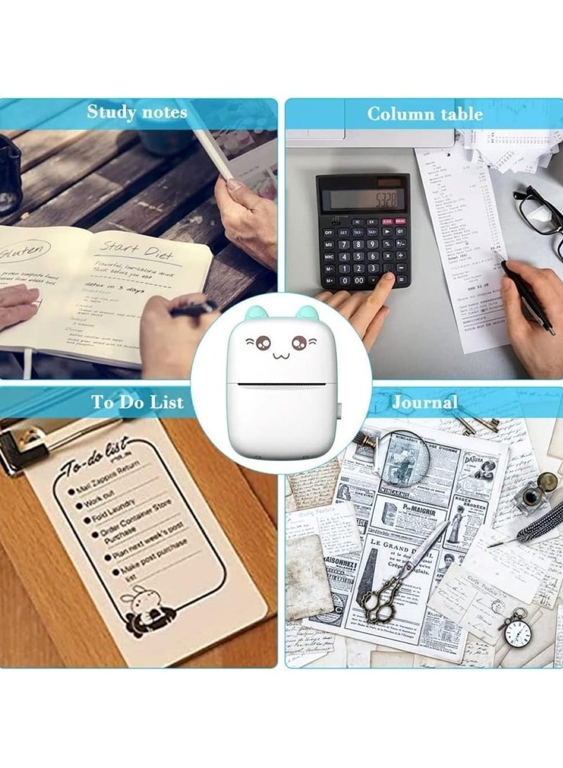 Cute Portable Thermal Mini Printer Wireless & Compact Blue - Image 3