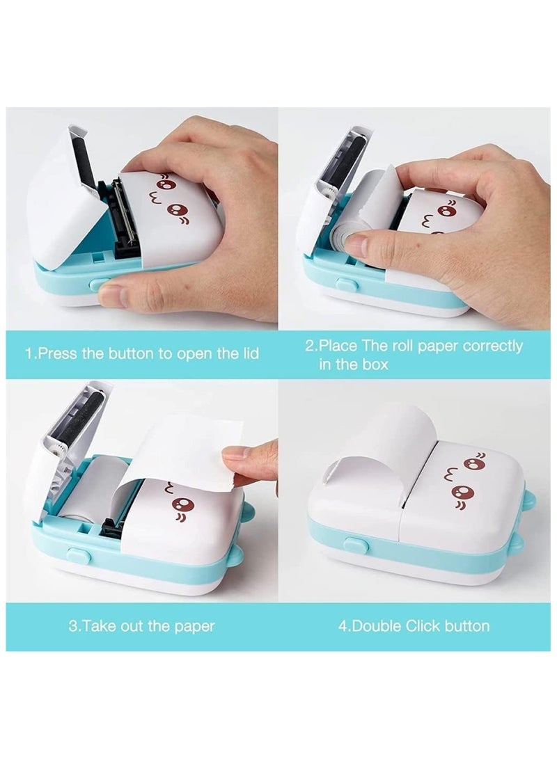 Cute Portable Thermal Mini Printer Wireless & Compact Blue - Image 5