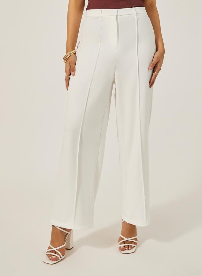 Styli Mid Rise Wide Leg Pants with Pintuck Detail  - Image 2