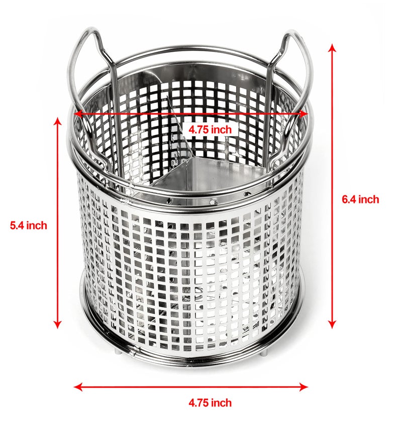 LENITH Stainless Steel Kitchen Round Utensil Holder - Weighted Base for Stability - Utensil Crock With Removable Divider for Easy Cleaning (Round Tulip) - Image 2