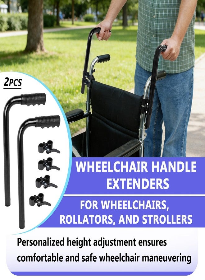 Kamrexi 2PCS Wheelchair Handle Extenders(400lbs Weight Capacity) with 4 Heavy-Duty Clamps for Wheelchair, Rallator & Stroller, Adjustable Wheel Chair Accessories Adults - Stroller Handle Extender - Image 2