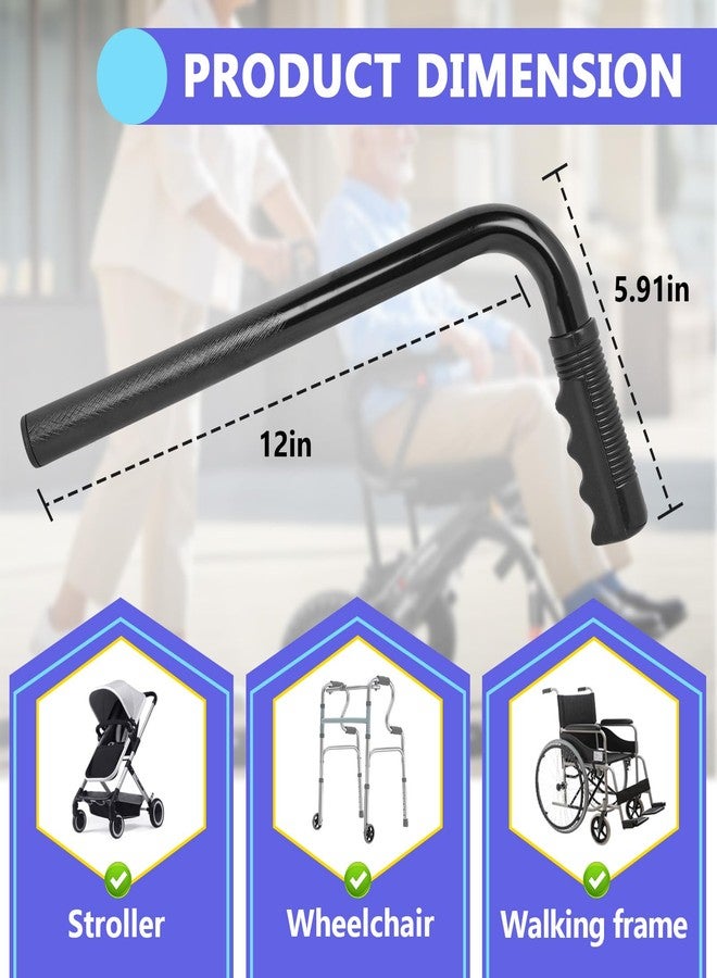 Kamrexi 2PCS Wheelchair Handle Extenders(400lbs Weight Capacity) with 4 Heavy-Duty Clamps for Wheelchair, Rallator & Stroller, Adjustable Wheel Chair Accessories Adults - Stroller Handle Extender - Image 3