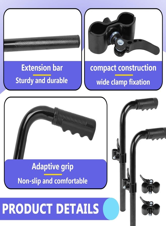 Kamrexi 2PCS Wheelchair Handle Extenders(400lbs Weight Capacity) with 4 Heavy-Duty Clamps for Wheelchair, Rallator & Stroller, Adjustable Wheel Chair Accessories Adults - Stroller Handle Extender - Image 4