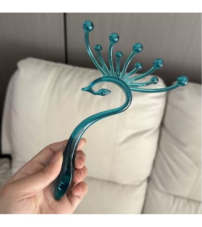 Golden Peacock Scalp Massager 9 Claws Deep Relaxation SPA Head Care - Image 1