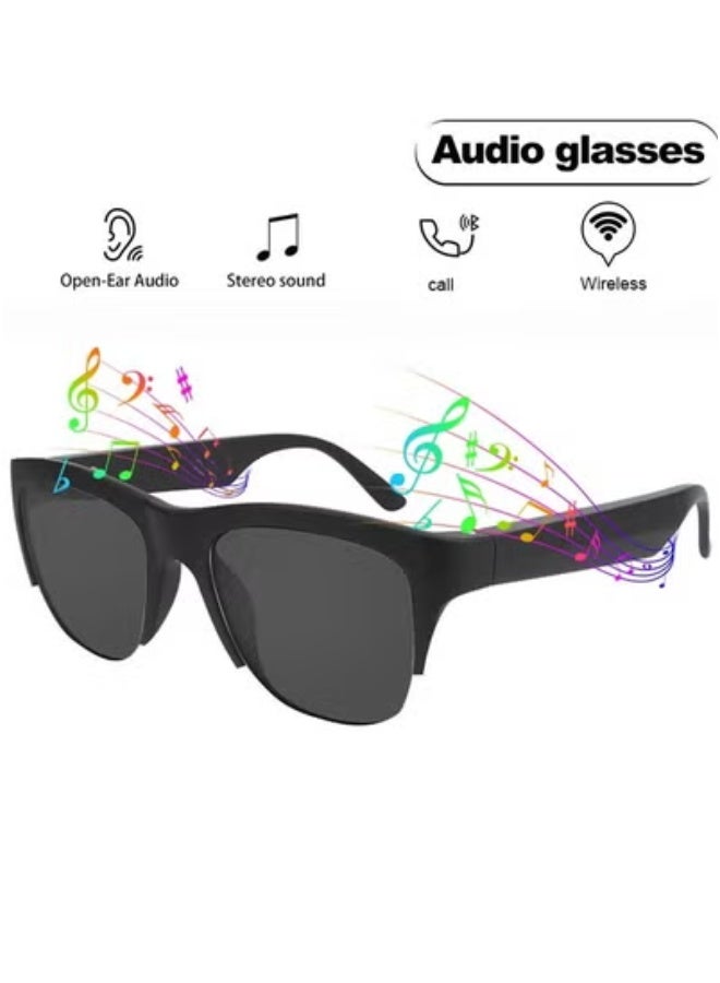 YJS Smart Audio Bluetooth Sunglasses with Built-in Speakers & Microphone – Stylish UV Protection Glasses with Touch Control for Music, Hands-Free Calling & Voice Assistant – Lightweight Wireless Eyewear for Travel, Driving, Sports & Outdoor Activities – Clear Stereo Sound - Image 1