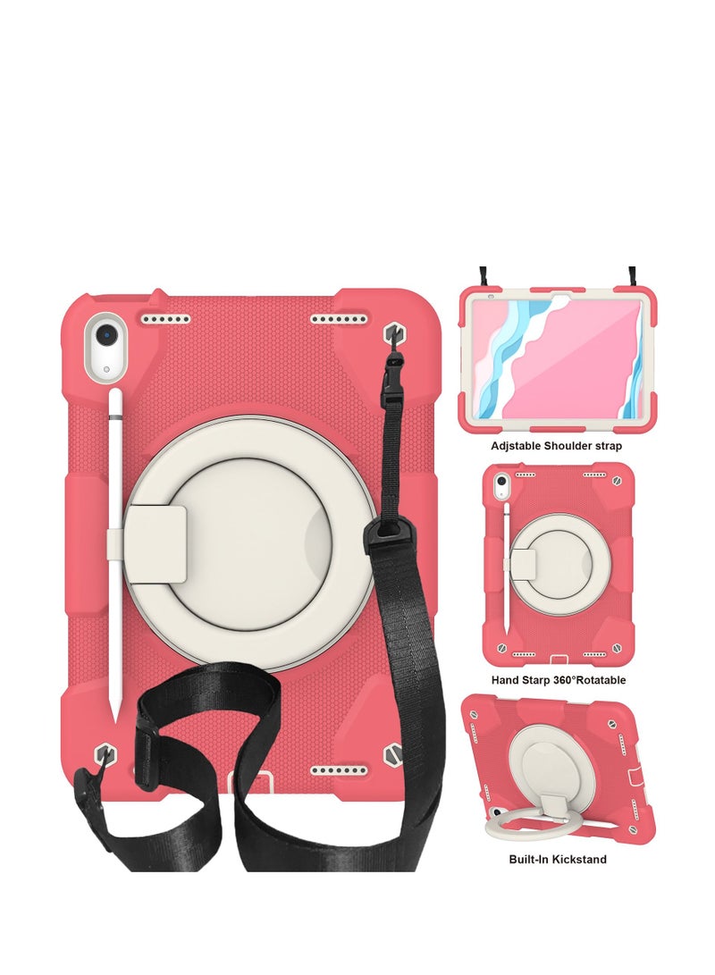 GULFLINK Rugged Heavy Duty Protective Case  for ipad 10th 10.9 inch 2022（A2757/A2777）Begonia red - Image 1