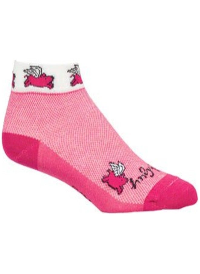 SockGuy Flying Pigs Socks SM/MD Pink - Image 2
