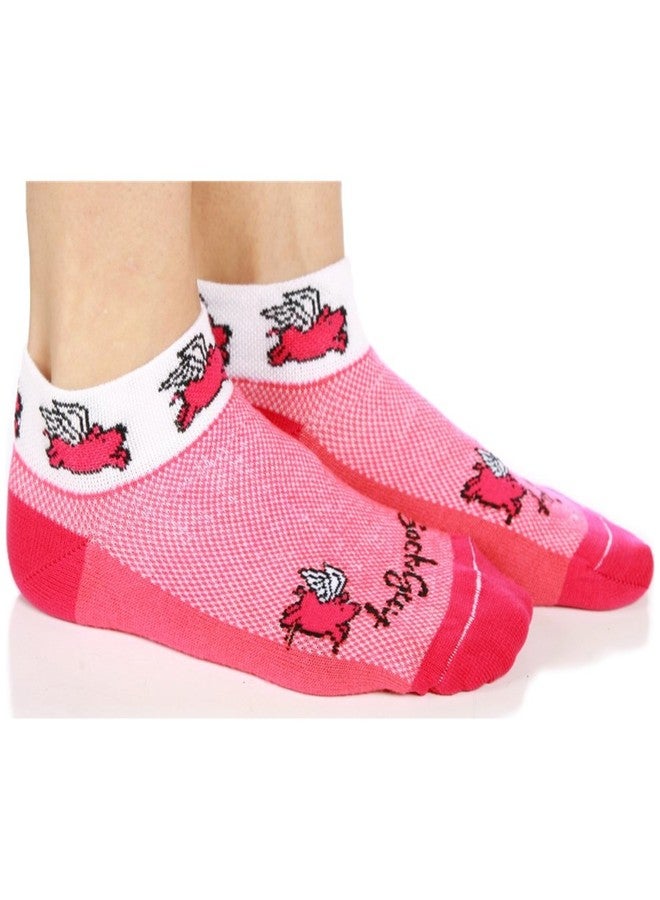 SockGuy Flying Pigs Socks SM/MD Pink - Image 4