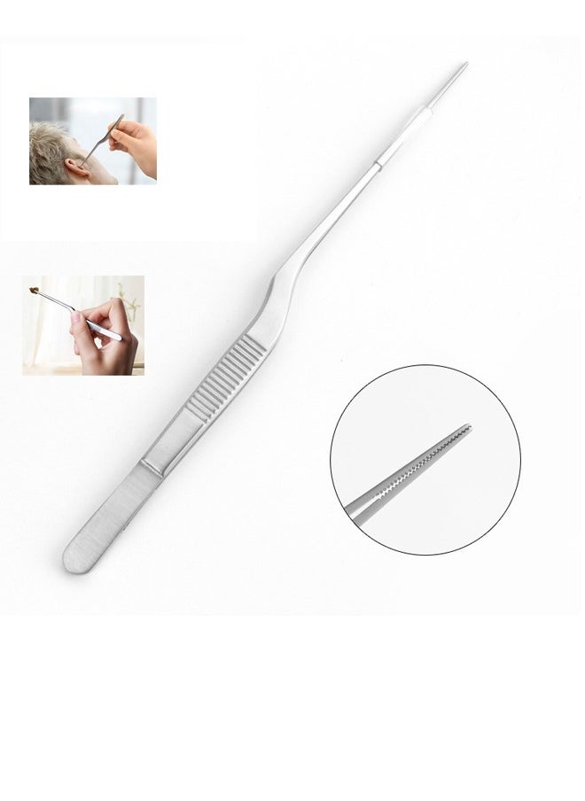 Bukela 18-8 Stainless Steel Chef Plating Tongs, Offset Tip, 6-1/2 Inch  - Image 1