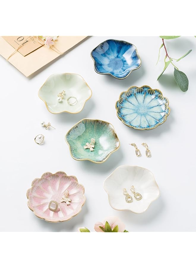 إيروريكس صينية تقديم المجوهرات على شكل خاتم صينية سيراميك للحلي وعاء مفاتيح طبق مزخرف للأصدقاء والأخوات والابنة والأم أبيض حليبي - Image 2